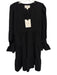 Pomander Place Size M Black Polyester Blend shirred cuffs Long Sleeve Dress Black / M