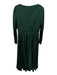 Mac Duggal Size 6 Emerald Green Polyester Blend Velvet Trim Plunge Midi Dress Emerald Green / 6