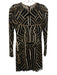 Aidan Aidan Mattox Size 2 Black & Gold Polyester Beaded & Sequined Mini Dress Black & Gold / 2