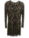 Aidan Aidan Mattox Size 2 Black & Gold Polyester Beaded & Sequined Mini Dress Black & Gold / 2