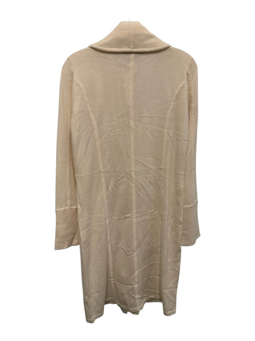 Hanley Mellon Size M Pale Peach Cashmere Pockets Button Down Lapel Midi Dress Pale Peach / M