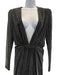 Saint Laurent Size 38 / S Black & Silver Viscose Beaded Plunge Mini Dress Black & Silver / 38 / S