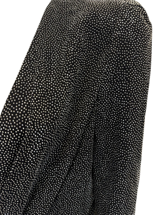 Saint Laurent Size 38 / S Black & Silver Viscose Beaded Plunge Mini Dress Black & Silver / 38 / S