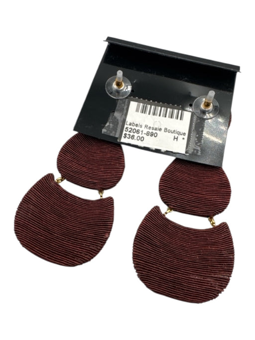 Tuckernuck Brown, Gold, Multi Textile Gemstone Post Back Tiered Earrings Brown, Gold, Multi