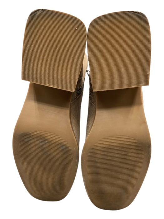Steve Madden Shoe Size 10 Tan Suede Square Toe Stacked Heel Side Zip Booties Tan / 10