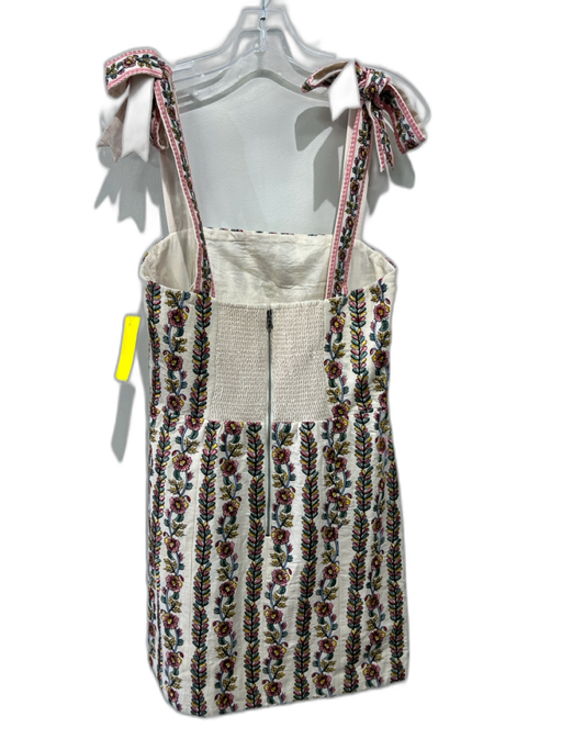 Alice + Olivia Size S / 6 Beige, Pink & Multi Cotton & Linen Embroidered Dress Beige, Pink & Multi / S / 6