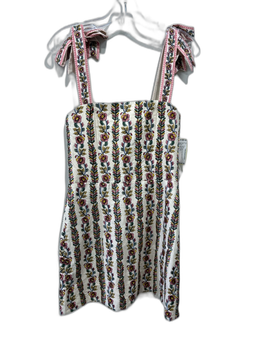 Alice + Olivia Size S / 6 Beige, Pink & Multi Cotton & Linen Embroidered Dress Beige, Pink & Multi / S / 6