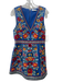 Alice + Olivia Size S Blue, Red & Multi Polyester Sleeveless Beaded V Neck Dress Blue, Red & Multi / S