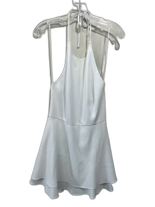 Alice + Olivia Size S White Polyester Halter Tie Neck A-Line Layered Hem Dress White / S
