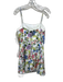 Alice + Olivia Size M White & Multi Viscose Blend Spaghetti Strap Floral Dress White & Multi / M