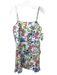 Alice + Olivia Size M White & Multi Viscose Blend Spaghetti Strap Floral Dress White & Multi / M