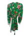 Alice + Olivia Size S Green & Multi Viscose Blend Long Sleeve Floral Dress Green & Multi / S