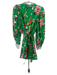 Alice + Olivia Size S Green & Multi Viscose Blend Long Sleeve Floral Dress Green & Multi / S