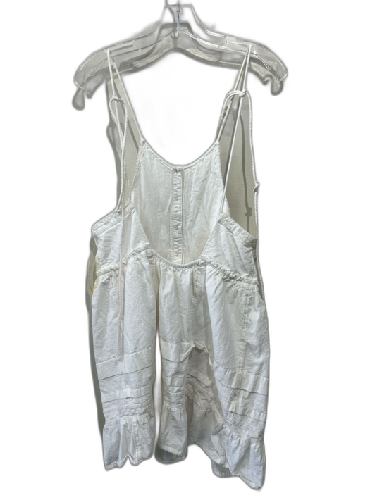 Free People Size M White Cotton & Modal Sleeveless Halter Button Front Dress White / M