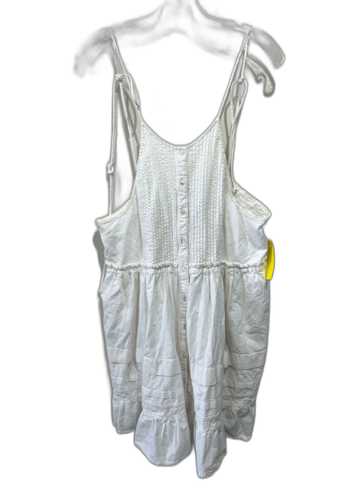 Free People Size M White Cotton & Modal Sleeveless Halter Button Front Dress White / M