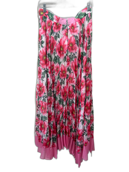 Alice + Olivia Size S White, Pink & Green Polyester Blend Sheer Overlay Skirt White, Pink & Green / S