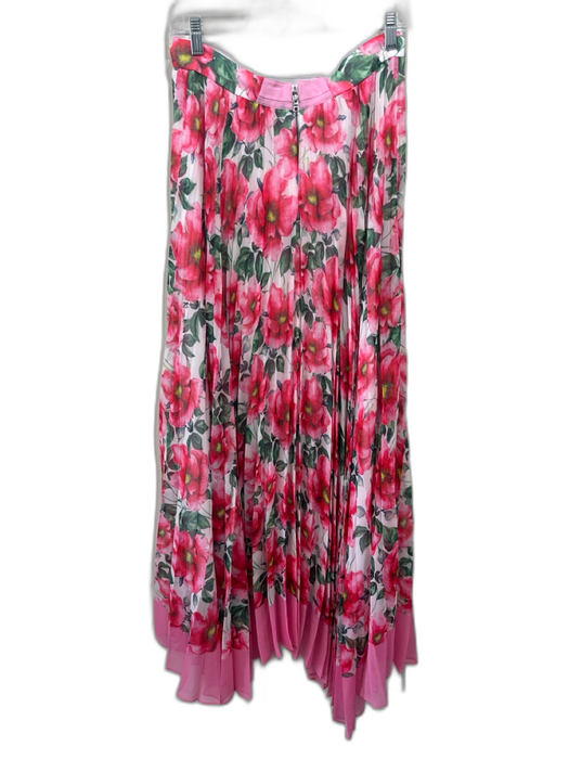 Alice + Olivia Size S White, Pink & Green Polyester Blend Sheer Overlay Skirt White, Pink & Green / S