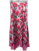 Alice + Olivia Size S White, Pink & Green Polyester Blend Sheer Overlay Skirt White, Pink & Green / S