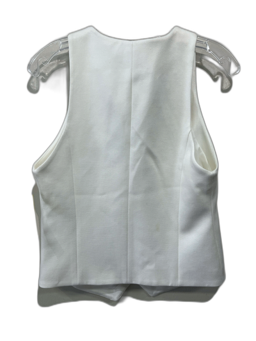 Alice + Olivia Size S White Polyester & Viscose Button Up Vest Cuffed Short Set White / S