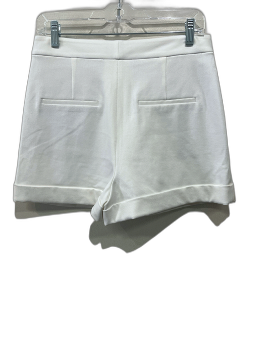 Alice + Olivia Size S White Polyester & Viscose Button Up Vest Cuffed Short Set White / S