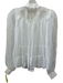 Alice + Olivia Size M White Viscose & Silk Long Sheer Sleeves Lace Trim Top White / M