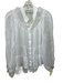 Alice + Olivia Size M White Viscose & Silk Long Sheer Sleeves Lace Trim Top White / M