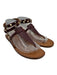 Valentino Garavani Shoe Size 39.5 Burgundy Red Leather Upper Rockstud Sandals Burgundy Red / 39.5