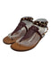 Valentino Garavani Shoe Size 39.5 Burgundy Red Leather Upper Rockstud Sandals Burgundy Red / 39.5