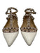 Valentino Garavani Shoe Size 40.5 Beige Pink & White Leather Upper Caged Flats Beige Pink & White / 40.5