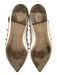 Valentino Garavani Shoe Size 40.5 Beige Pink & White Leather Upper Caged Flats Beige Pink & White / 40.5