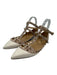 Valentino Garavani Shoe Size 40.5 Beige Pink & White Leather Upper Caged Flats Beige Pink & White / 40.5