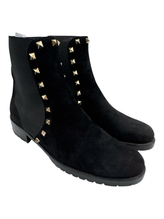 Valentino Garavani Shoe Size 41 Black & Gold Tone Leather Upper Rockstud Boots Black & Gold Tone / 41