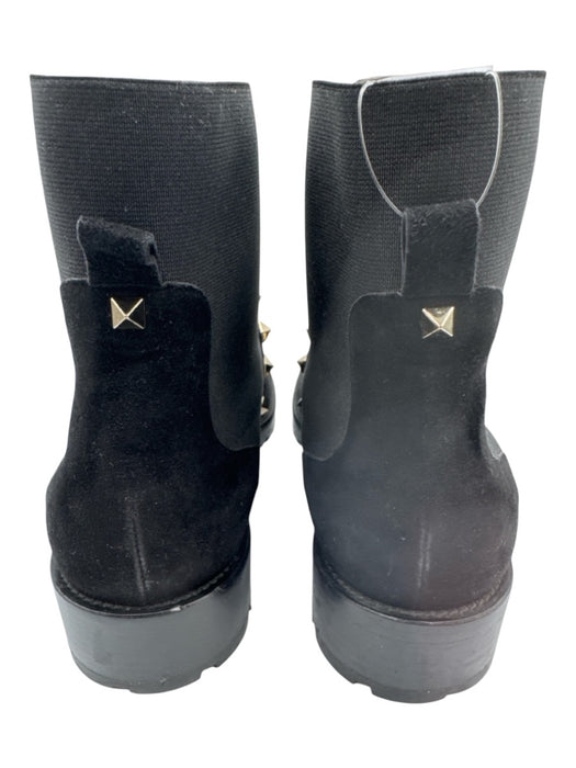 Valentino Garavani Shoe Size 41 Black & Gold Tone Leather Upper Rockstud Boots Black & Gold Tone / 41