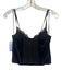 Alice + Olivia Size 6 Black Polyester Blend Spaghetti Strap Velvet Boned Top Black / 6