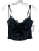 Alice + Olivia Size 6 Black Polyester Blend Spaghetti Strap Velvet Boned Top Black / 6