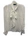 Alice + Olivia Classics Size S White Viscose Long Balloon Sleeve Button Up Top White / S