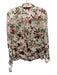 Alice + Olivia Size S Cream White, Red & Green Silk Blend Floral Burnout Top Cream White, Red & Green / S