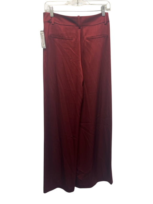 Alice + Olivia Size 4 Oxblood Red Triacetate Blend Satin Front Pleat Pants Oxblood Red / 4