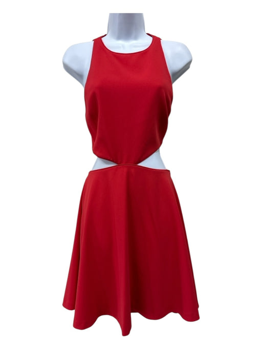 Alice + Olivia Size 8 Red Polyester Sleeveless Cut Outs Dress Red / 8