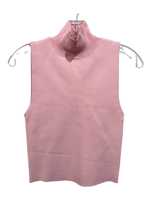 Alice + Olivia Size S Light Pink Viscose Mock Neck Sleeveless Knit Top Light Pink / S