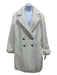 Alice + Olivia Size S White Polyester Faux Sherpa Double Breast Knee Length Coat White / S
