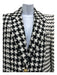Alice + Olivia Size S Black & White Acrylic Houndstooth Pattern Block Maxi Coat Black & White / S