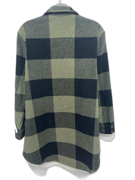 BB Dakota Size M Green & Black Polyester Blend Plaid Flannel Long Sleeve Coat Green & Black / M