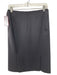 Theory Size 2 Black Polyester & Wool Blend Knee Length Back Slit Skirt Black / 2