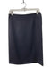 Theory Size 2 Black Polyester & Wool Blend Knee Length Back Slit Skirt Black / 2