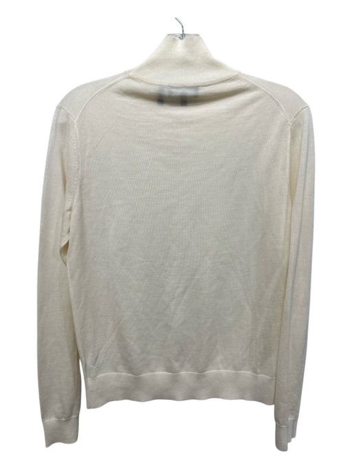 Theory Size M Ivory Wool Mock Neck Long Sleeve Top Ivory / M