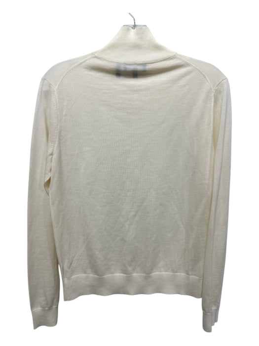 Theory Size M Ivory Wool Mock Neck Long Sleeve Top Ivory / M