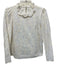 Sezane Size 36 White Cotton Long Sleeve Floral Embroidery Button Neck Top White / 36