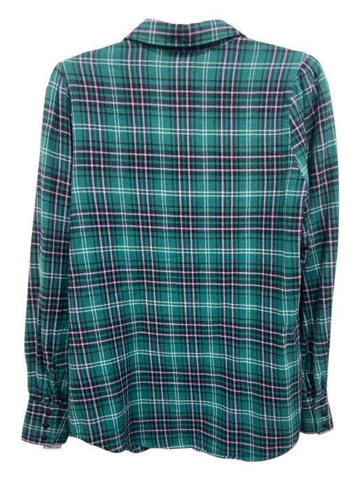 Abbey Glass Size XS Green, Pink, Multi Cotton & Polyester Plaid Button Up Top Green, Pink, Multi / XS