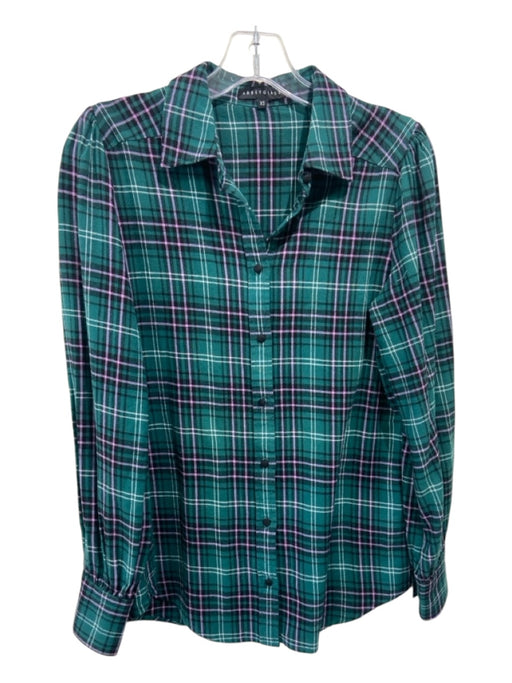 Abbey Glass Size XS Green, Pink, Multi Cotton & Polyester Plaid Button Up Top Green, Pink, Multi / XS